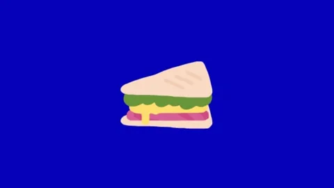 Bread Animation on Blue Screen Background Видео 345096504