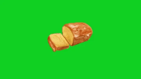 Bread animation on green screen Vidéo 333150986