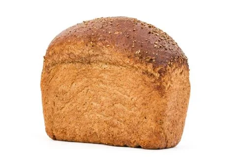 Bread with appetizing crunchy crust, isolated on white background Stock Photos