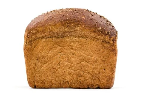 Bread with appetizing crunchy crust, isolated on white background Stock Photos