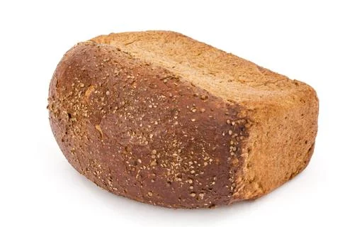 Bread with appetizing crunchy crust, isolated on white background Stock Photos