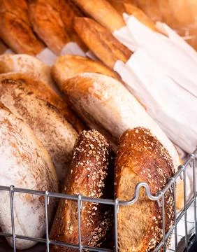 Bread - assorted of freshly baked artisan bread products Foto stock