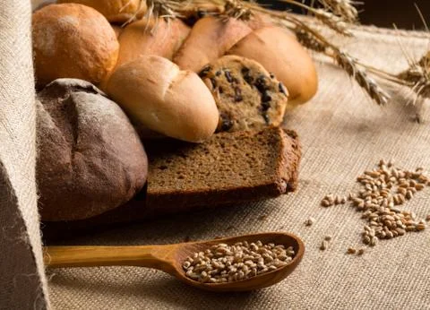 Bread assortment Stock Photos