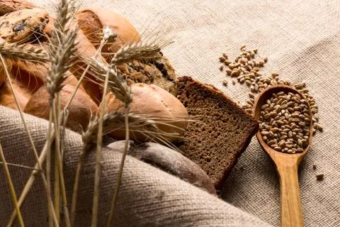 Bread assortment Stock Photos