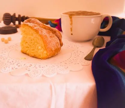 Bread with atole 스톡 사진