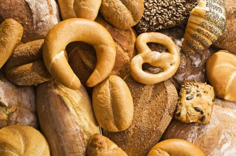 Bread background Stock Photos