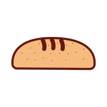 Bread baked on a white background Stock Illustration