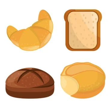 Bread bakery different style Stock Illustration