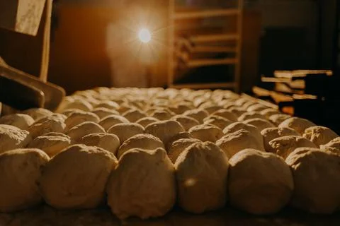 In bread bakery, food factory Stock Photos