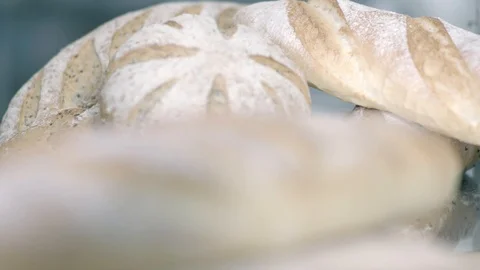 Bread in bakery Stock Footage 93256460