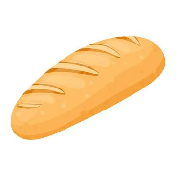 Bread, bakery icon, fresh wheat bread. Vector isolated on a white background イラスト素材