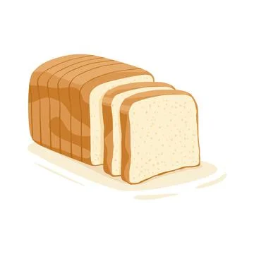 Bread, bakery icon, sliced fresh wheat bread isolated on white background Stock Illustration