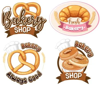 Bread bakery logos for banner or poster design Stock Illustration