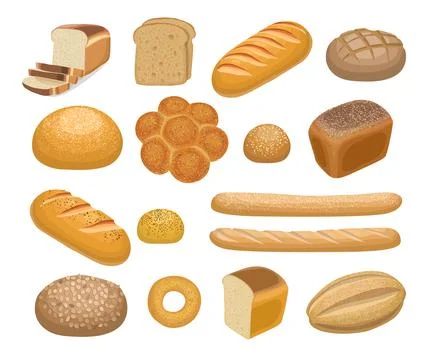 Bread, bakery products Stock Illustration