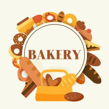 Bread for bakery vector cartoon illustration. Rye, whole grain and wheat bread Illustrazione stock