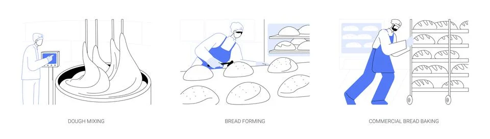 Bread baking abstract concept vector illustrations. Stock Illustration