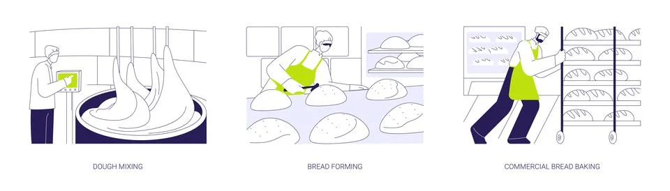 Bread baking abstract concept vector illustrations. Stock Illustration