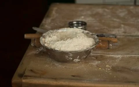 Bread baking flour bowl Fotos de archivo