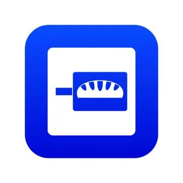Bread baking icon digital blue Illustrazione stock