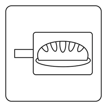 Bread baking icon outline Illustrazione stock