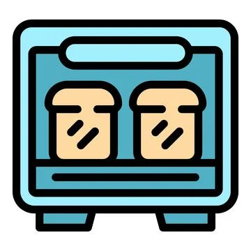 Bread baking inside modern electric oven appliance Stock Illustration