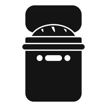 Bread baking machine with open lid for baking bread icon glyph style Illustrazione stock