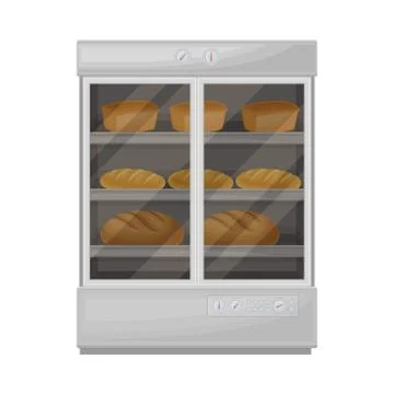 Bread baking in the oven, stage of bread production process on a white Stock Illustration