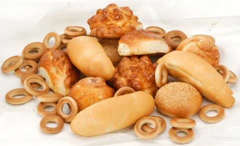 Bread baking in  parchment Stock Photos