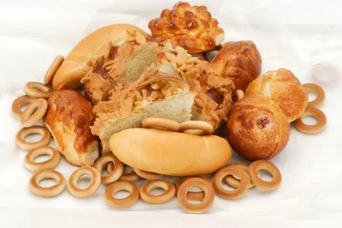 Bread baking in  parchment Stock Photos