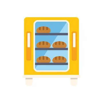 Bread baking in professional oven for bakery shop or pizzeria Stock Illustration