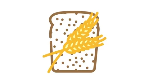 Bread barley ear color icon animation Stock Footage 327267766