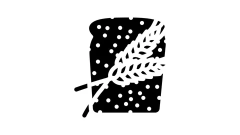 Bread barley ear glyph icon animation Stock Footage 326743726