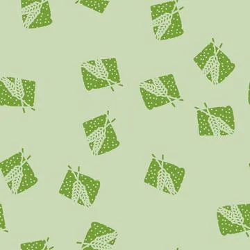 Bread barley ear glyph vector seamless pattern Stock Illustration