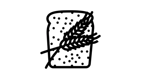Bread barley ear line icon animation Stock Footage 326761282