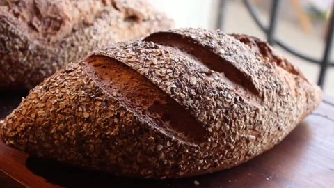 Bread basket in a bakery Stock Footage 131989875