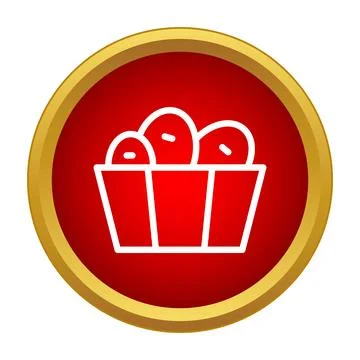 Bread basket bakery icon in red circle Stock Illustration