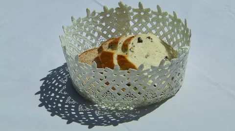 Bread In A Basket Stock Footage 52434498
