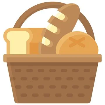Bread Basket icon, Bakery and baking related vector Illustrazione stock