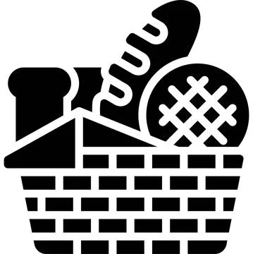 Bread basket icon, Bakery and baking related vector イラスト素材