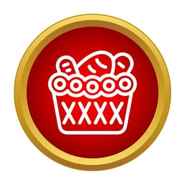Bread basket icon for bakery and food apps Stock Illustration