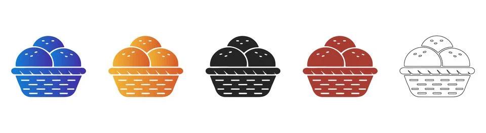 Bread basket icon for bakery and breakfast menu design 스톡 일러스트