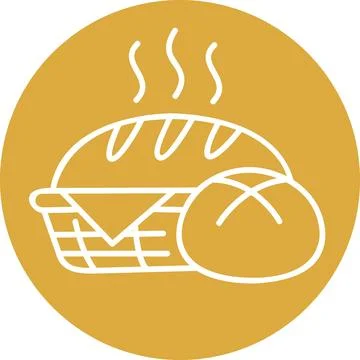 Bread basket icon fresh bakery and hot pastry symbol graphic Stock Illustration