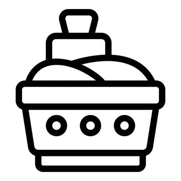 Bread basket icon representing freshly baked goods Stock Illustration