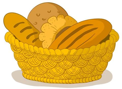 Bread in a basket Illustrazione stock