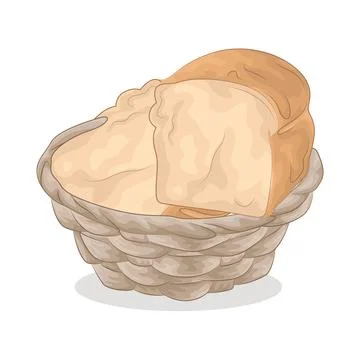 Bread in basket Stock Illustration