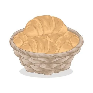 Bread in basket Stock Illustration
