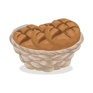 Bread in basket Stock Illustration