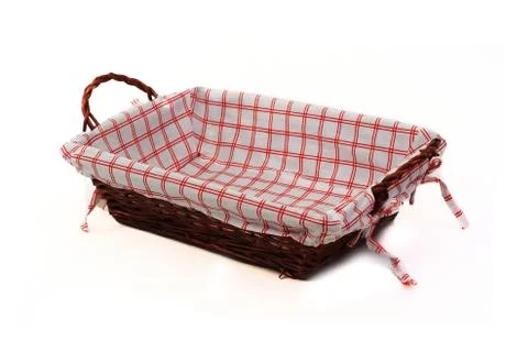 Bread basket isolated over white Foto stock