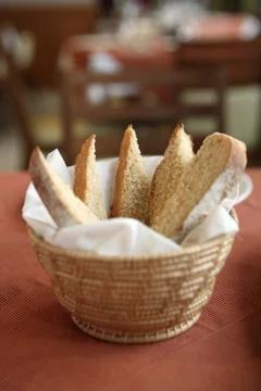 Bread in basket Stock Photos