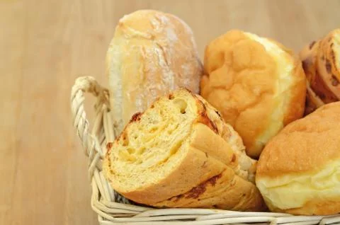 Bread in a basket Foto stock